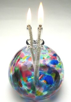 Blown Glass True Love Oil Lamp Candle